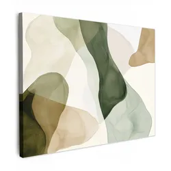 LEINWANDBILD Japandi - Abstrakt - Grün Wandbilder 80x60 cm