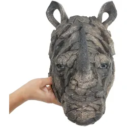 Deko Schädel MCW-H41, Wanddeko Kopf Trophäe, Polyresin Indoor Outdoor ~ Nashornkopf 26cm