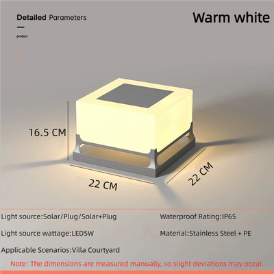 Multicon Wholesale Hub Waterproof Solar Light For Yard, Patio, Pathway, And Door Post, Modern Courtyard Pillar Light s Warm White