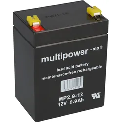 Multipower MP2,9-12 AGM Bleiakku 12V 2,9Ah – F4,8 mm