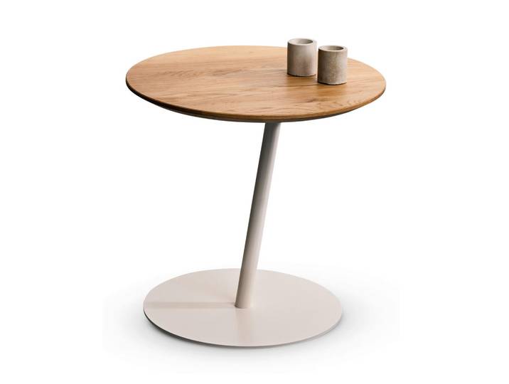 Xora Beistelltisch, Wildeiche, Holz, Metall, Wildeiche, massiv, rund, 50x49x50 cm, einfacher Aufbau, Wohnzimmer, Wohnzimmertische, Beistelltische, Beistelltische Metall