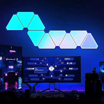 Uplift Essentials Smart Triangle LED Wall Light WiFi Bluetooth RGB Atmosphere Lamp 3 Pcs Set bluetoothapp No Plug