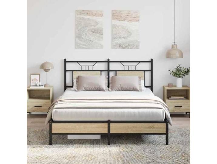 UNIQUE Lit Double de chambre LMT - Cadre de lit - sans matelas - chêne sonoma 140x190 cm cozy903534