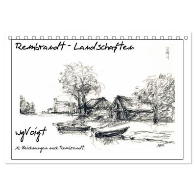Rembrandt Landschaften wgVoigt (Tischkalender 2027 DIN A5 quer), CALVENDO Monatskalender