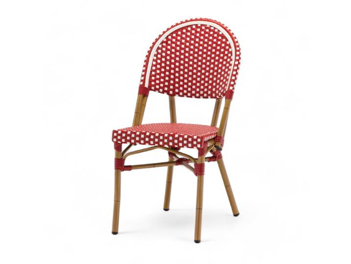 Chaise de terrasse OPERA - Motif points rouges et blancs