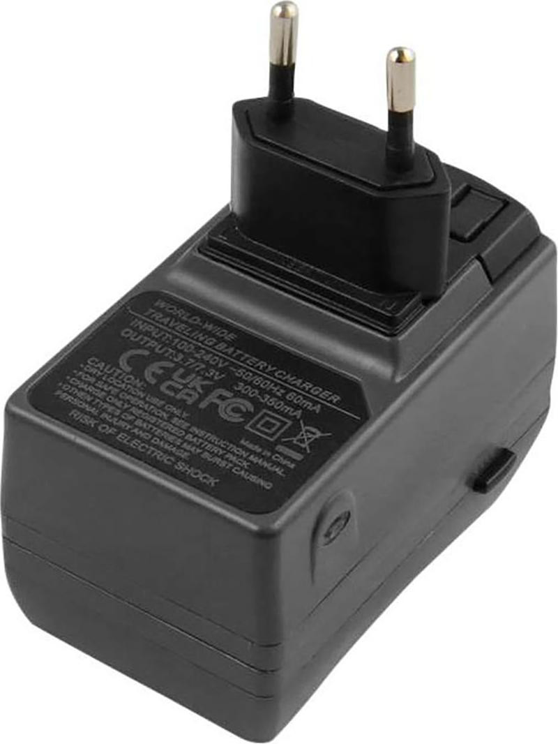 Avizar CR2 CR123 3V batterijoplader compatibel met Canon, Kodak en Nikon, zwart