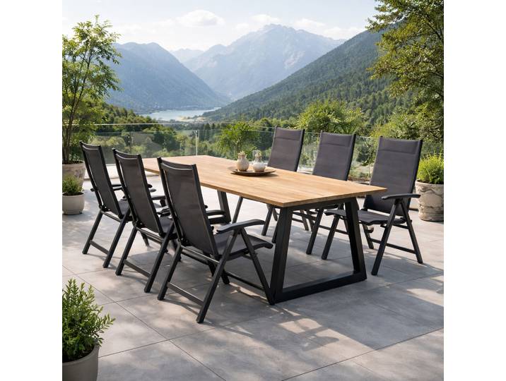 MWH Core Gartenmöbel-Set 7tlg. mit Clemento 220x100cm Tisch