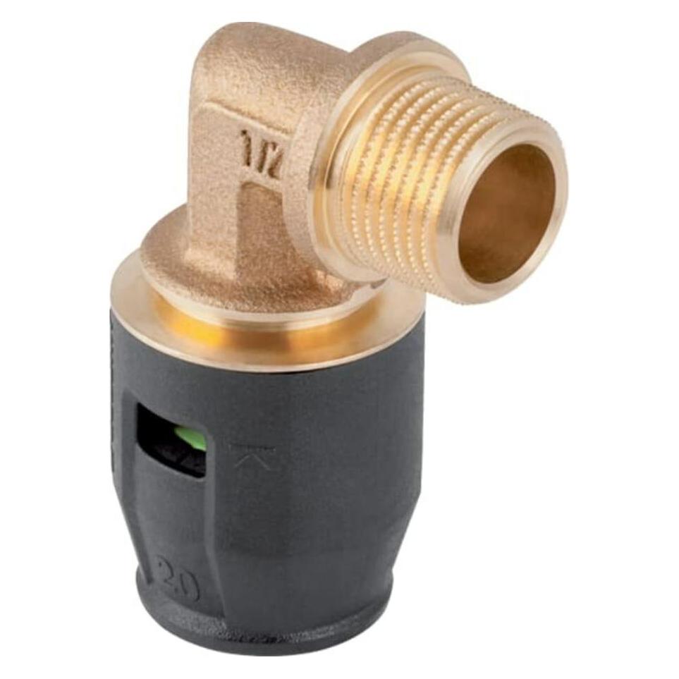 Geberit Übergangsbogen PushFit d 20mmxR 1/2, 90Gr, m AG, Rotguss (88968793)
