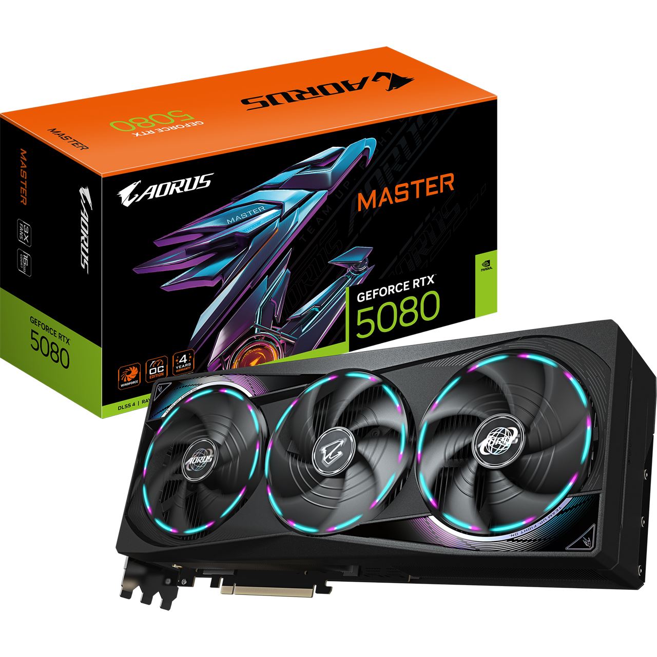 16GB Gigabyte GeForce RTX 5080 AORUS Master Aktiv PCIe 5.0 x16 (Retail)