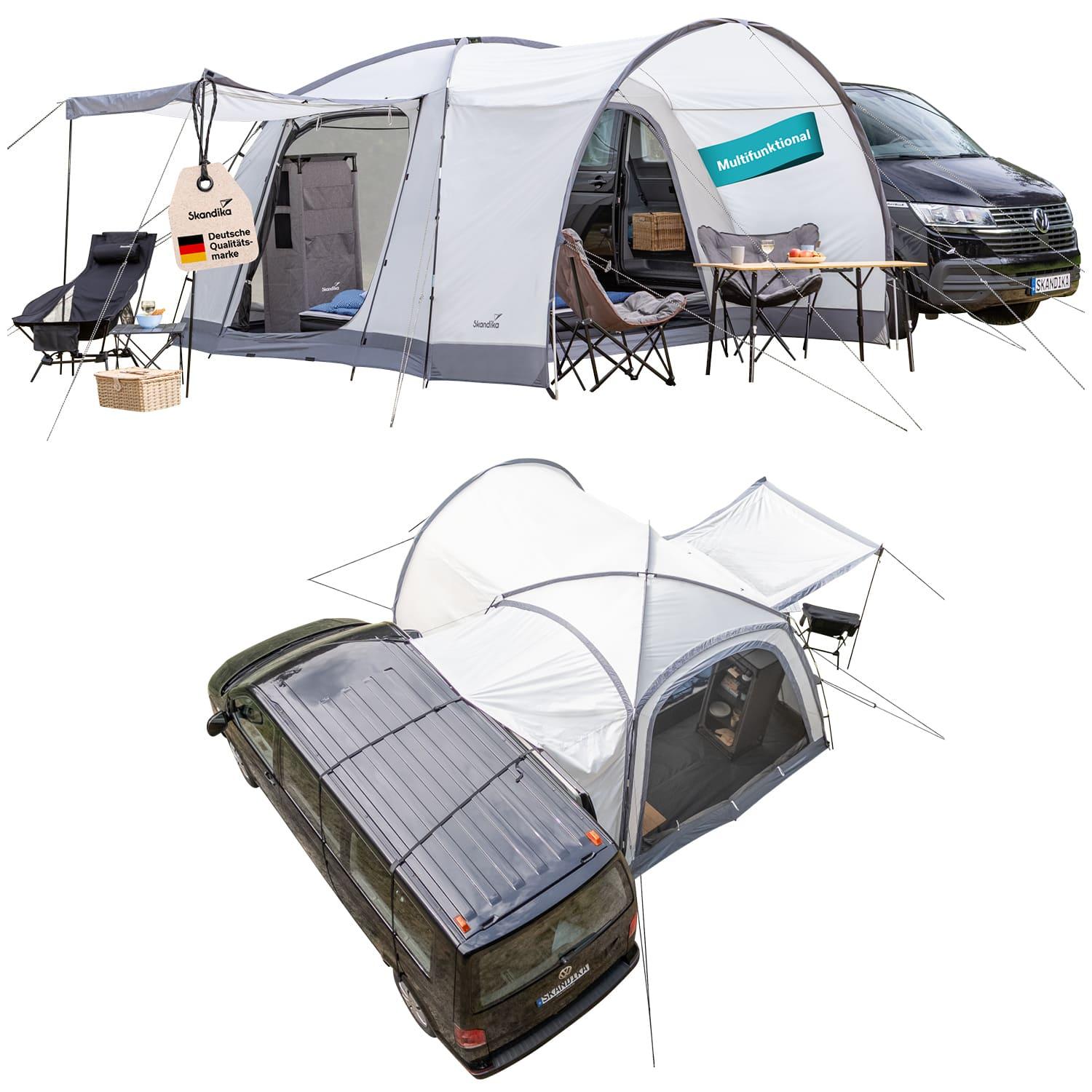 Skandika Kuppelzelt Pitea 4 Flex Protect Bundle mit Van-Schleuse | Campingzelt für 4 Personen, mit Schleuse für Van, eingenähter Zeltboden