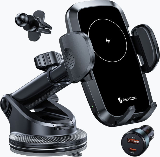 Siltcon® Telefoonhouder Auto met QI Draadloze Oplader