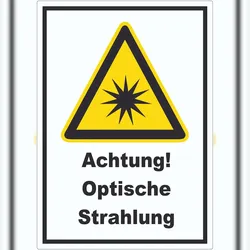 HB-Druck Achtung Optische Strahlung Aufkleber A0 (841x1189mm)