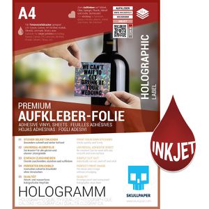 Skullpaper Kopierfolien Aufkleberfolie, A4, holografisch, für Inkjetdrucker, 10 Blatt