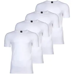BOSS Herren T-Shirt, 4er Pack - TShirtRN Modern, Unterhemd, Crew-Neck, Stretch Weiß / M