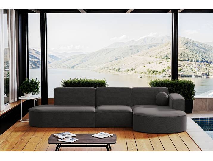 Kaiser Möbel Gartenmöbel Ecksofa,Couch ,Sofa L-Form Garten Modena L Patio Grau Rechts