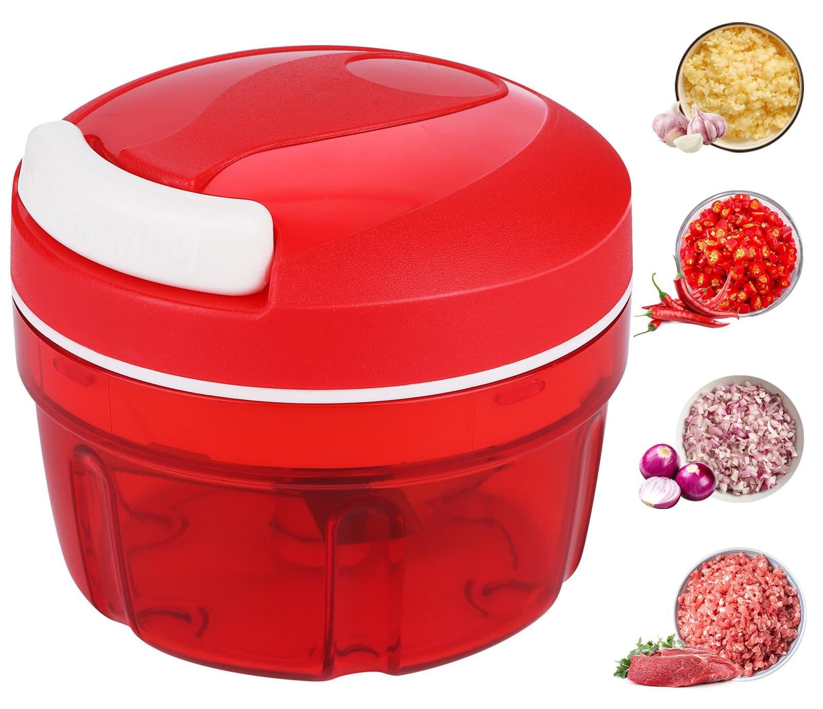 Solidchoice Handmatige Groentesnijder met Trekkoord, 300ml, voor uien, wortelen en fruit
