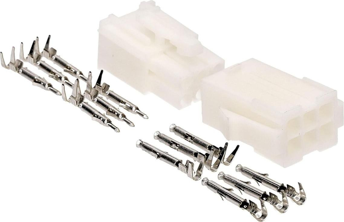 Kalitec KALI-1806 Mini-Universele MATE-N-LOK set, 6-polig, wit, Polyamide 6.6, max. 10,5 A, AWG 30-16, 600 VAC/VDC