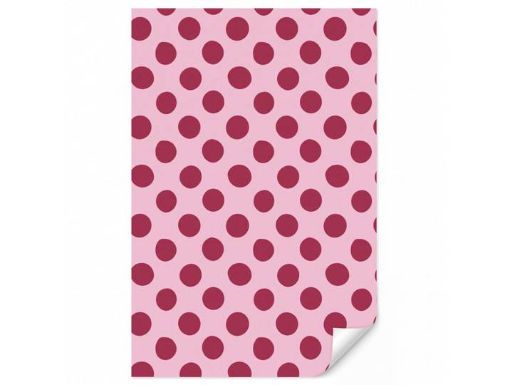 OnlyWow Kindertapete - Tupfen - Muster - Bordeaux - 140x220 cm, Hellrosa, Papier, Rechteckig, 140x220 cm, Tapeten & Wandverkleidungen, Vliestapeten