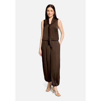 Schluppenbluse VERA MONT "Damen mit Seitenschlitzen", Damen, Gr. 34, braun (rostbraun), Satin, Obermaterial: 100% Polyester, ausgestellt normal, Blusen Schluppenbluse