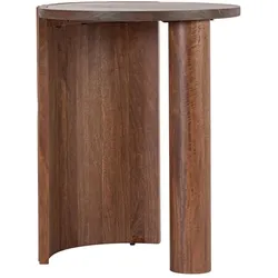 Couchtisch Orissa aus Mangoholz, modern rundes Design, Braun, Ø 50 cm, hochwertige Verarbeitung