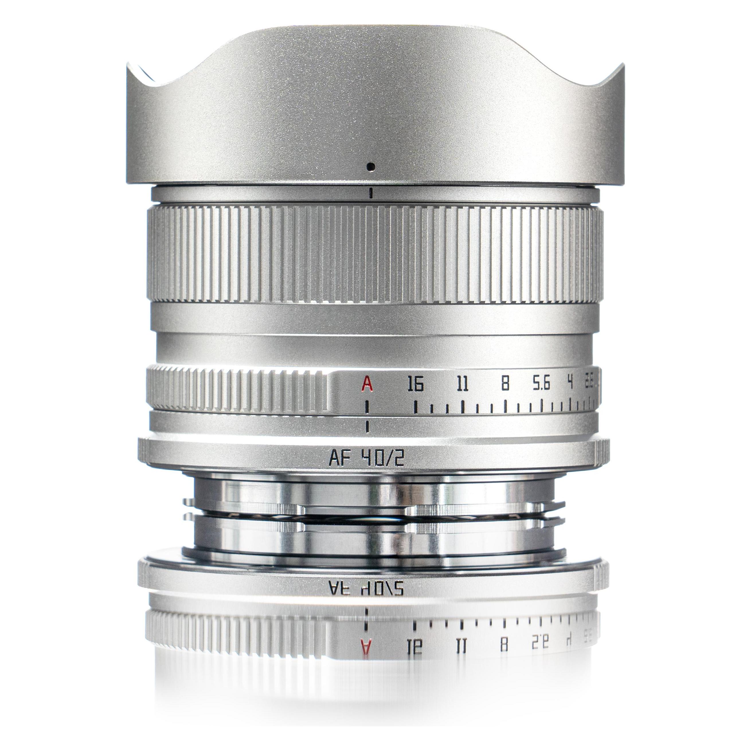TTArtisan AF40mm f/2.0 - FullFrame - L Mount - Silver (L-Mount, Vollformat) (AF4020-L-S)