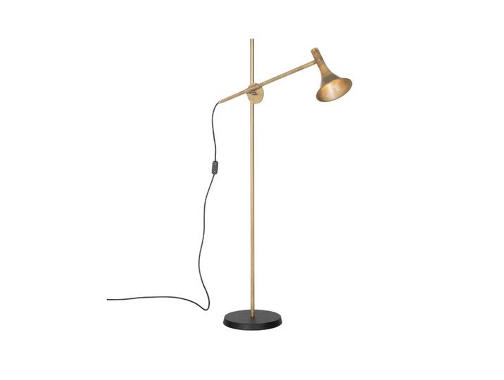 Konsthantverk Lampe sur pied Megafon laiton brut, pied noir