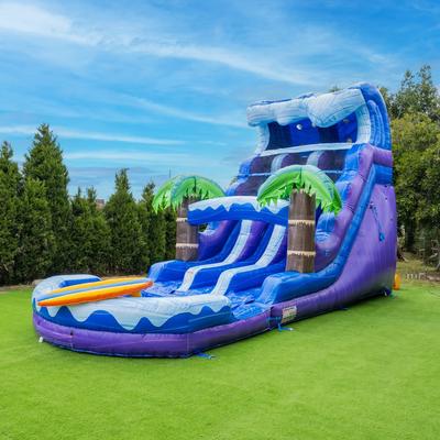 XJUMP 27 FT Surf Beach Dual Lane Inflatable Water Slide with Detachable Splash Pool for Kids, Commercial PVC, Blower Included