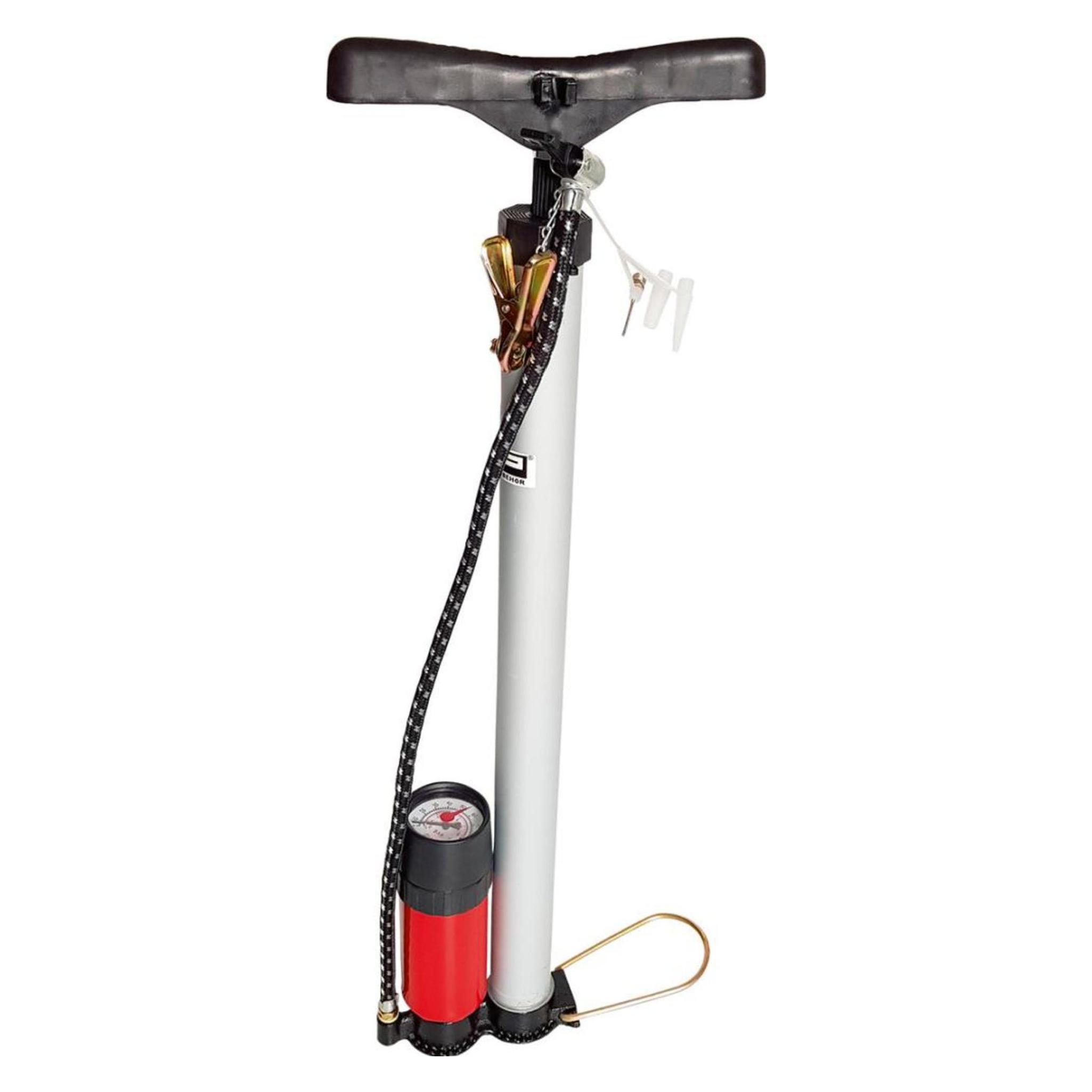 HP Autozubehör Handluftpumpe 600 mm mit Manometer (7 bar) Aluminium (23252)