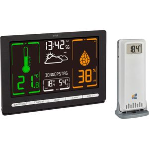 TFA Wetterstation 35.1132.01, METEOCHROME, Funk, digital, mit Außensensor, Wettervorhersage, Farbdisplay & 4 Messwerten