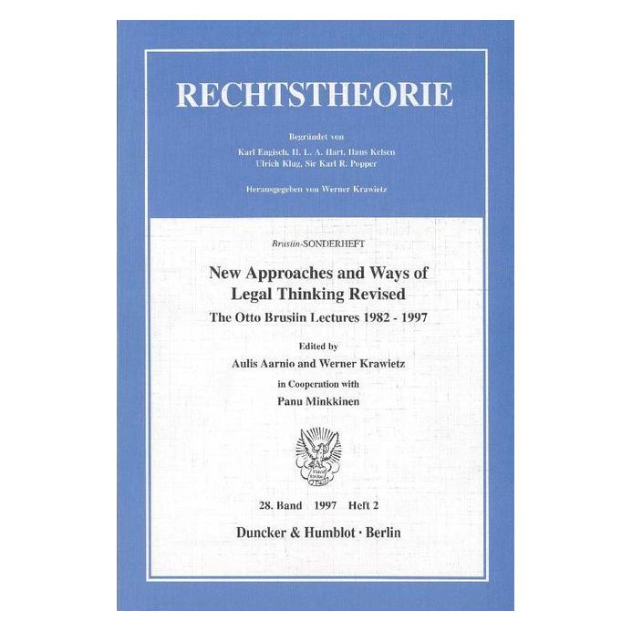 Duncker & Humblot New Approaches and Ways of Legal Thinking Revised. (Englisch, Softcover, Aulis Aarnio, Werner Krawietz) (55345275)