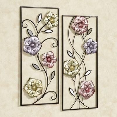 Touch of Class Glorious Summer Wall Art Panels Multi Jewel Set of Two, Set of Two, Multi Jewel