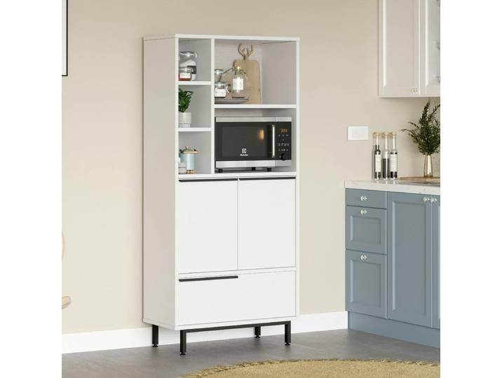 Colonne de cuisine avec niche micro-ondes JENA - Blanc