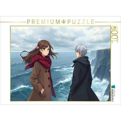 CALVENDO Puzzle Der Fremde an den Klippen | 1000 Teile Lege-Größe 64x48cm Foto-Puzzle für glückliche Stunden