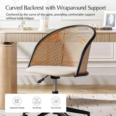 HULALA HOME Mid-Century Modern Metal Wheel Can Rotate Dining Chair ,Set of 6