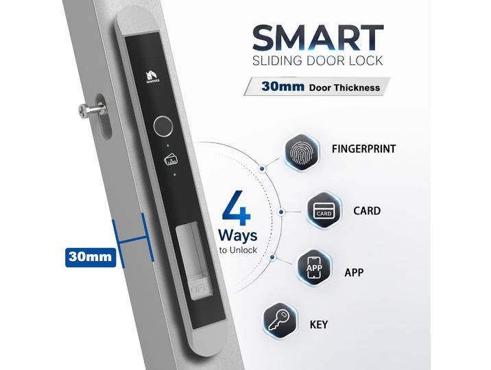 WINFREE Tuya – serrure de porte coulissante intelligente Bluetooth, serrure à empreintes digitales, à carte intelligente, numérique, sans clé, pour maison intelligente, commande vocale