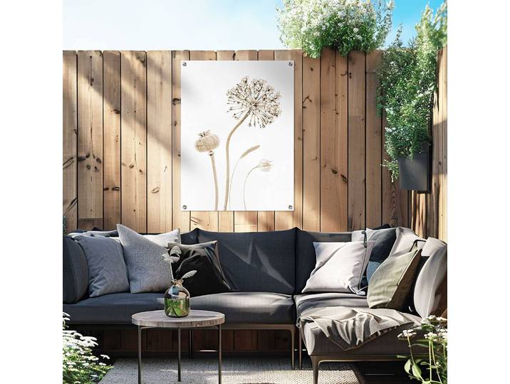 Poster extérieur Fleurs séchées PVC Beige/Beige 60 x 80 x 0cm