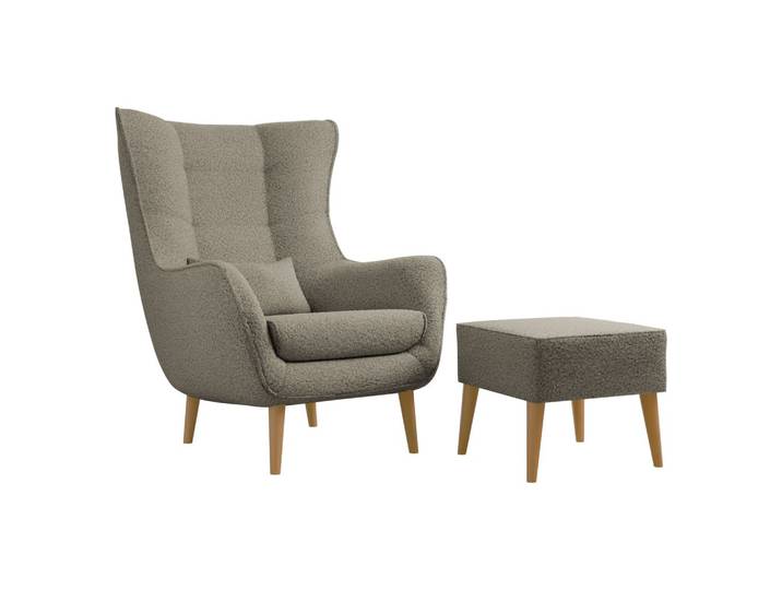 SESSEL Estjano Boucle mit Fußbank