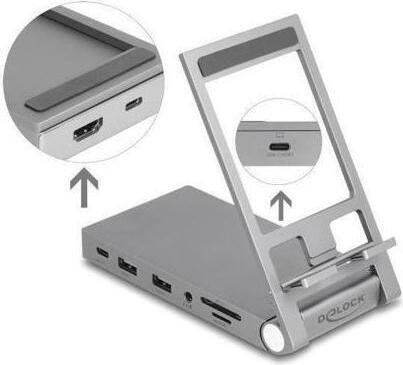 Delock 88199 Tablet en Notebook Dockingstation 4K met geïntegreerde houder