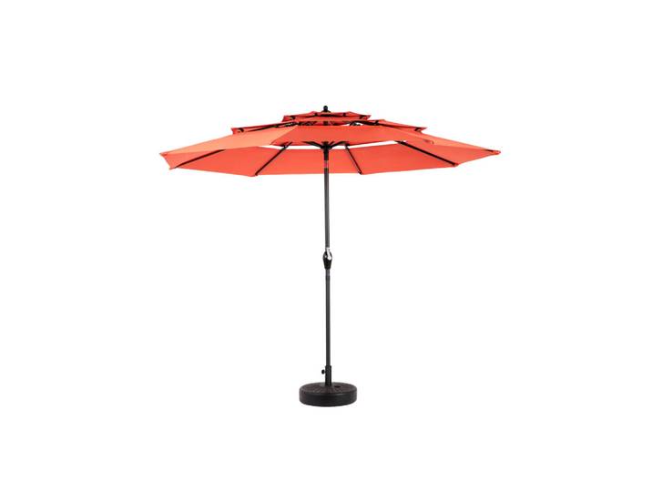 Oxeza Sonnenschirm 294/294/250 cm Orange (Keine Basis), Metall, Mode, 294x294 cm, Sonnenschutz, Sonnenschirme