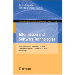 Information and Software Technologies, Fachbücher von Robertas Damasevicius, Giedre Dregvaite