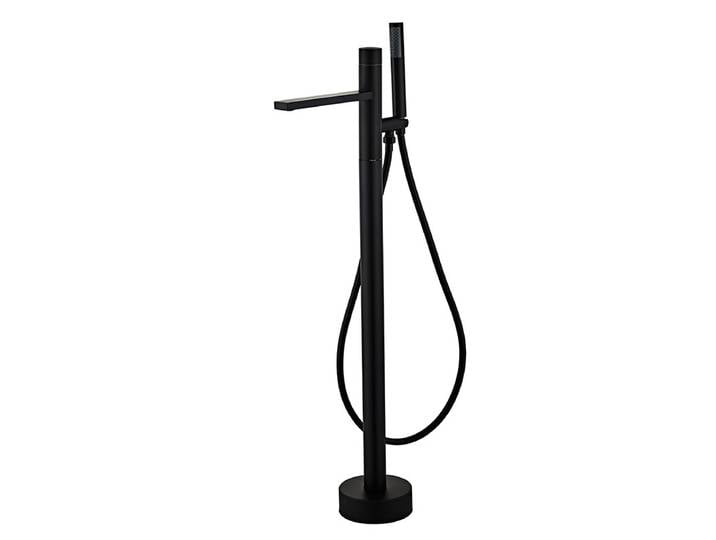 Robinet mitigeur de baignoire, rond or/noir mat, bec indépendant en hauteur, robinet de douche, montage au sol