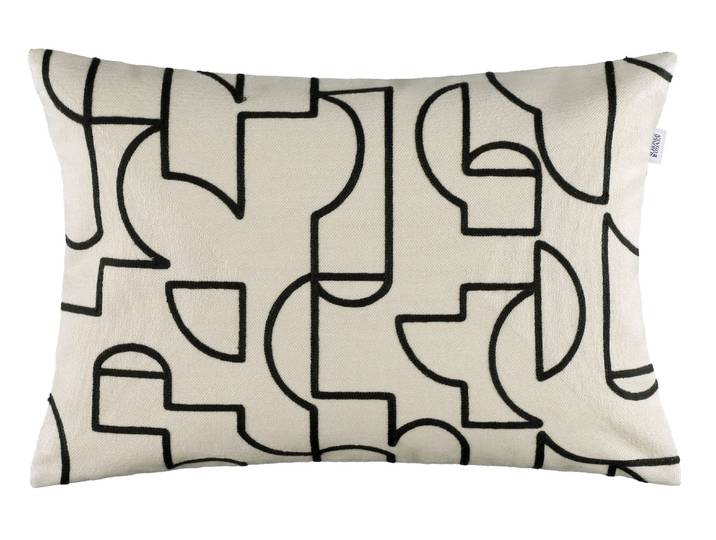 Dekokissen Frame , grau (anthrazit, gemustert), B:58cm L:38cm, Mischgewebe, SCHÖNER WOHNEN-KOLLEKTION, Dekokissen_Sitzkissen_Kissenhüllen, Dekokissen, bestickt