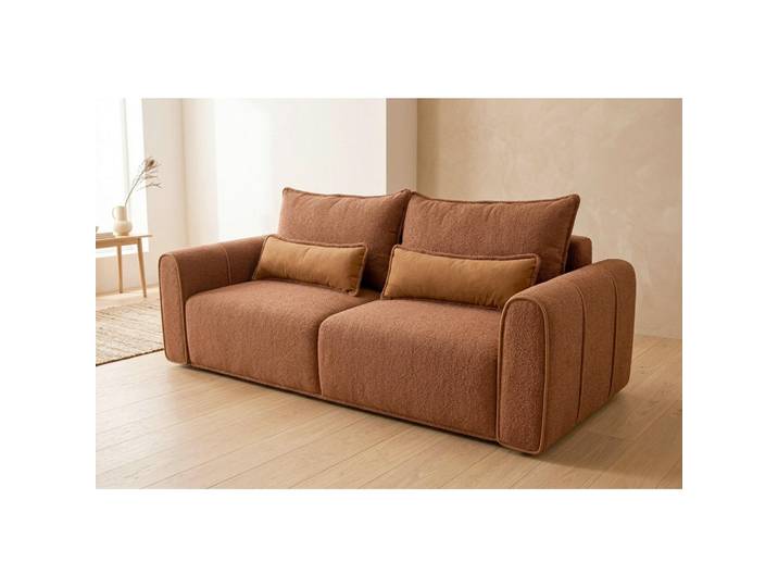 Mid.you Schlafsofa Kiara, Rost, Kunststoff, 2-Sitzer, Füllung: Schaumstoff, 235x100x100 cm, Wohnzimmer, Sofas & Couches, Schlafsofas, Schlafsofas mit Bettkasten