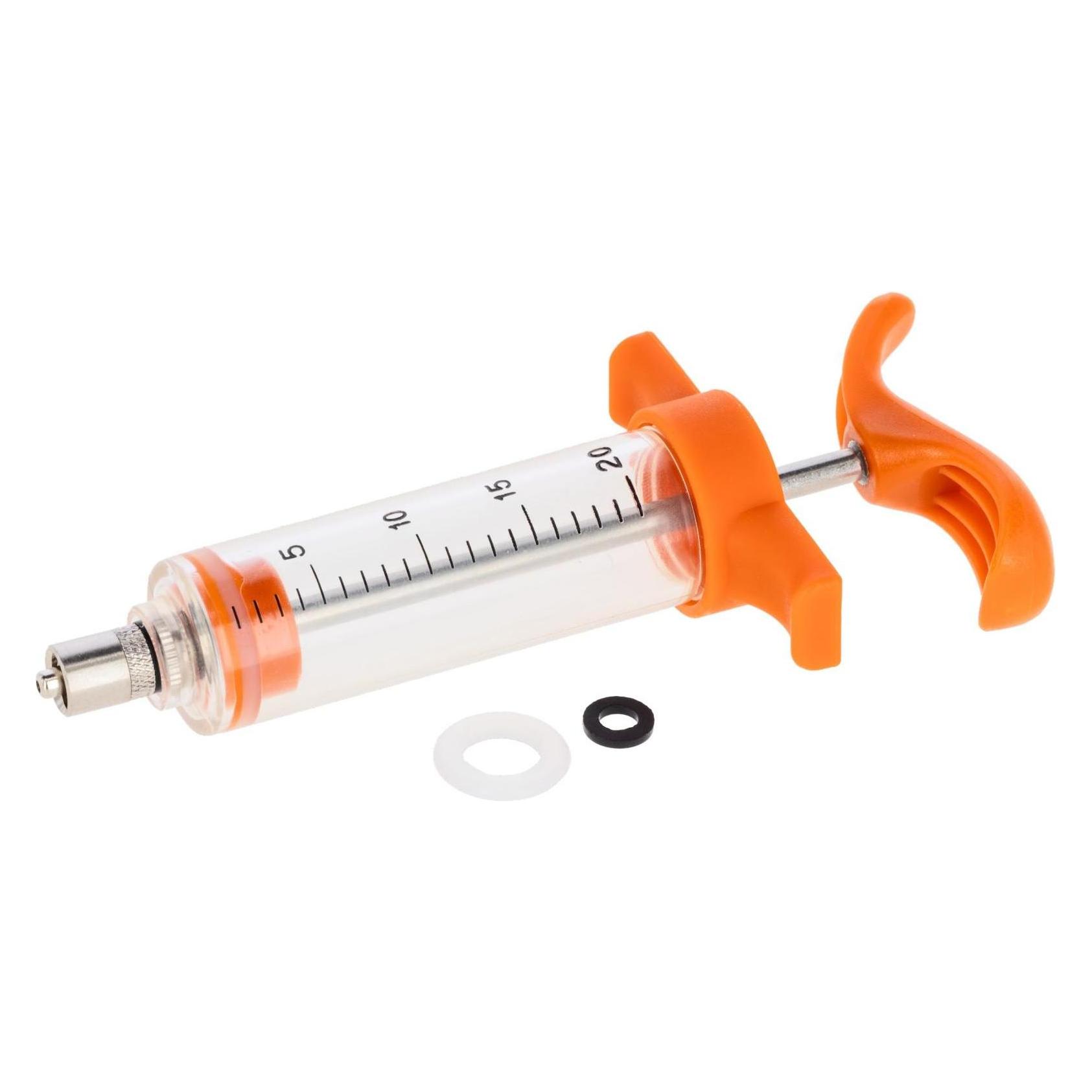 Kerbl Dosierspritze, Injektionsspritze, Mehrwegspritze, orange, Nylon, TPX, Edelstahl, 20ml, Luer-Lo (23425)