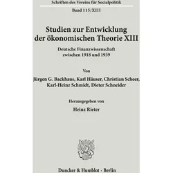 Studien zur Entwicklung der ökonomischen Theorie XIII., Fachbücher