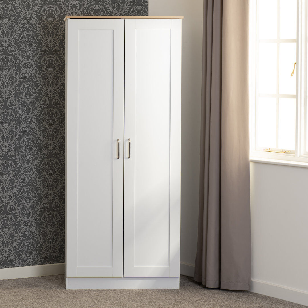 Marlow Home Co. Henryville 2 Door Wardrobe White 80cm W X 53.5cm D