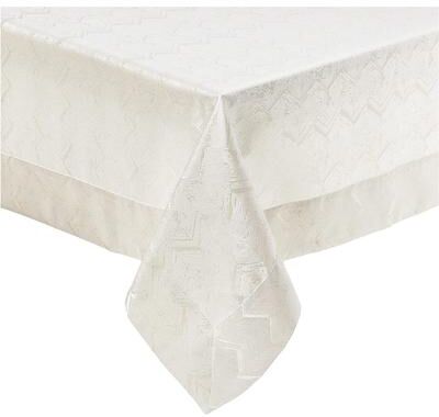 Violet Linen Princess Zig Zag Vertical Stripes Chevron Pattern Gold - Tablecloth