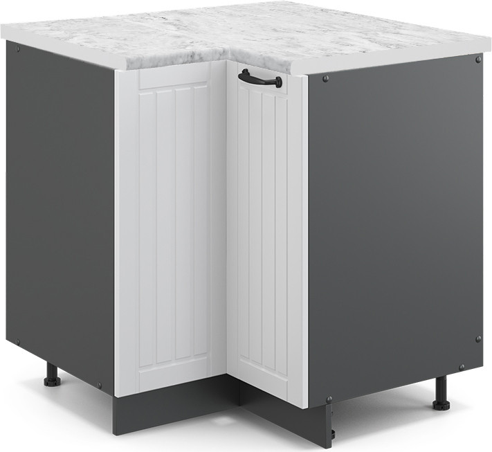 Vicco Fame-Line Hoekkast Wit Landhuis met Marmeren Blad, Model 46099