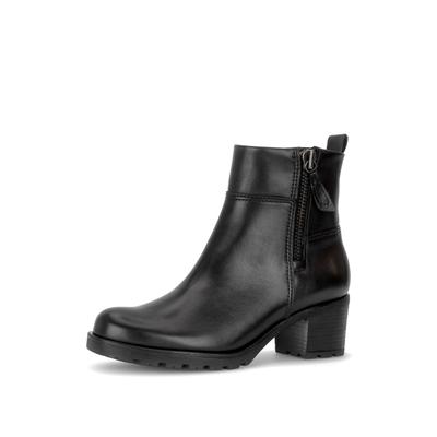 Stiefelette GABOR, Damen, Gr. 35, Textil, schwarz, Kalbsleder, unifarben, Schuhe Stiefelette, Blockabsatz, Boots mit Zierreißverschluss, normale Weite