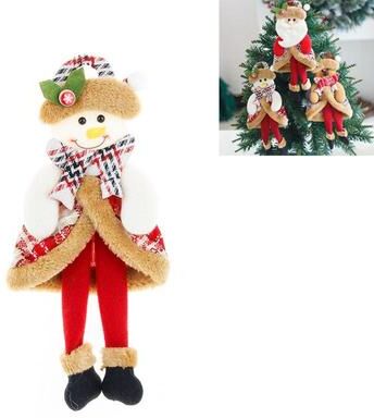 Inspired Deals Christmas Cartoon Plush Christmas Doll Christmas Tree Ornament Hanging Decoration snowman